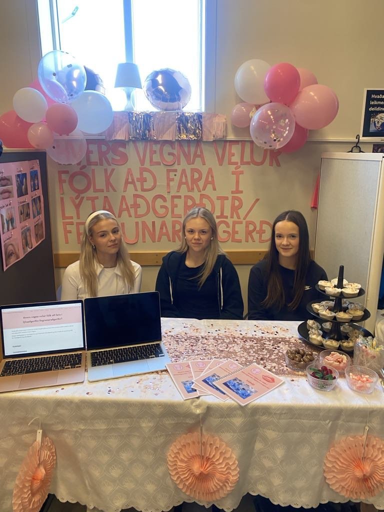 Sýning á lokaverkefnum hjá 10. bekk.