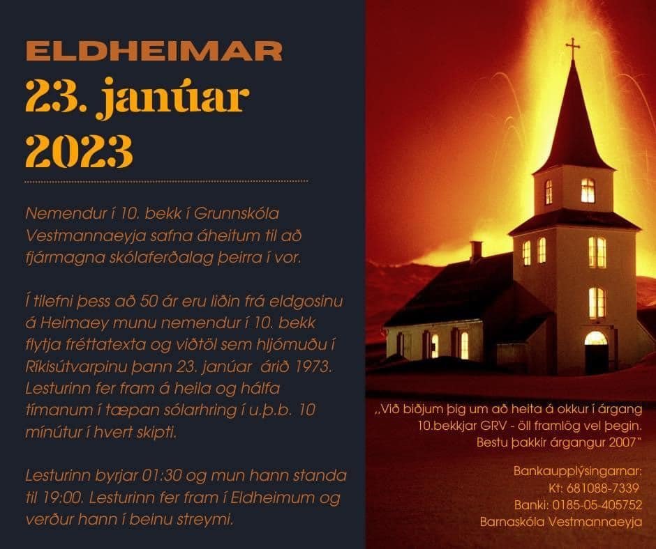 Upplestur og áheitasöfnun nemenda í 10.bekk.