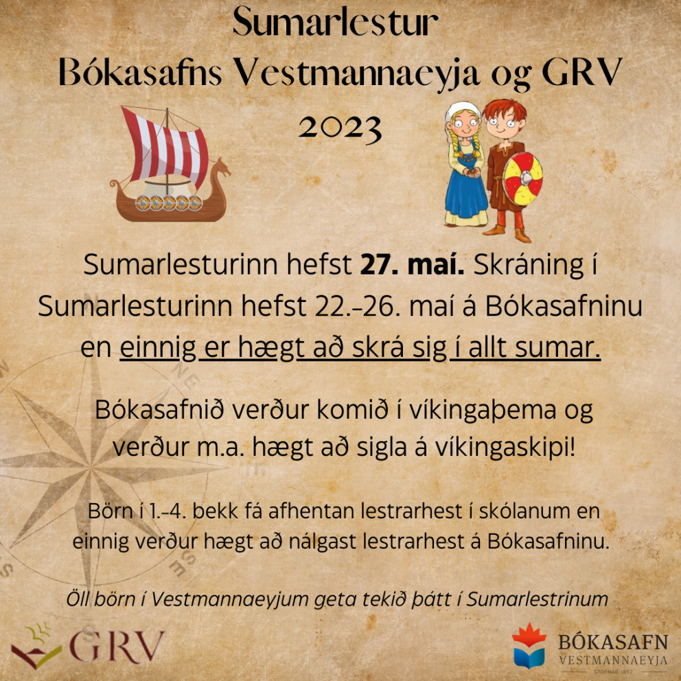 Sumarlestur Bókasafns Vestmannaeyja og GRV