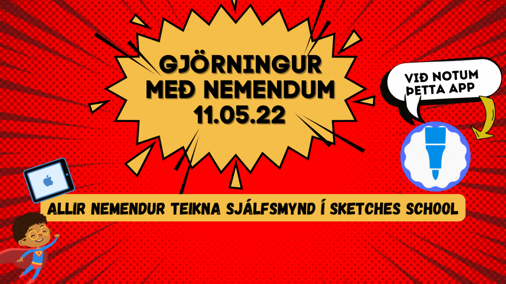 Fréttir af spjaldtölvuvæðingu - Tæknigjörningur með nemendum til að fagna 1:1 af tækjum