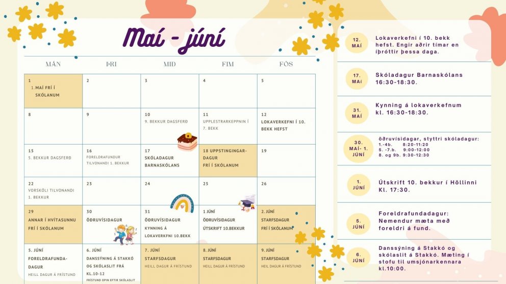 Síðustu dagar skólaársins