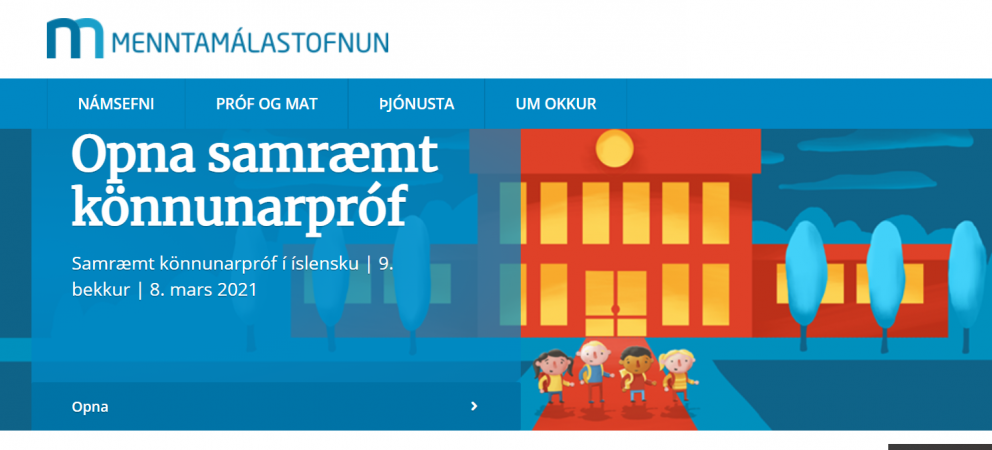 Frestun á samræmdum prófum, tæknileg vandræði í íslenskuprófinu í morgun.