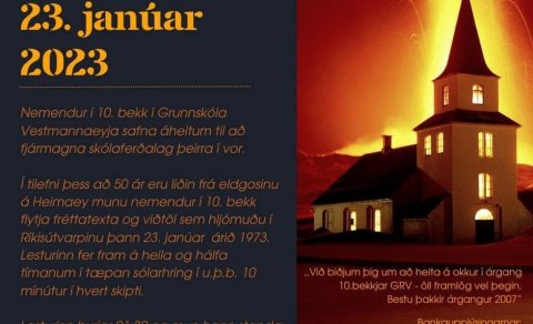 Upplestur og áheitasöfnun nemenda í 10.bekk.