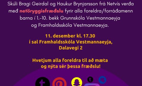 Netvís foreldrafræðsla um netöryggi