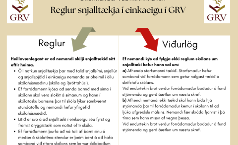 Uppfærðar símareglur