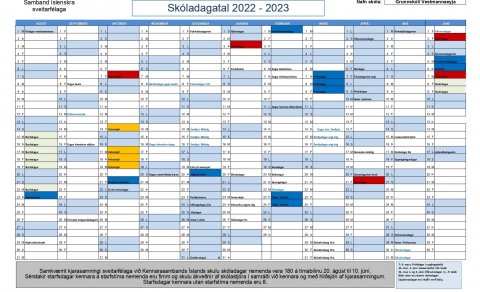 Breytingar á núverandi skóladagatali