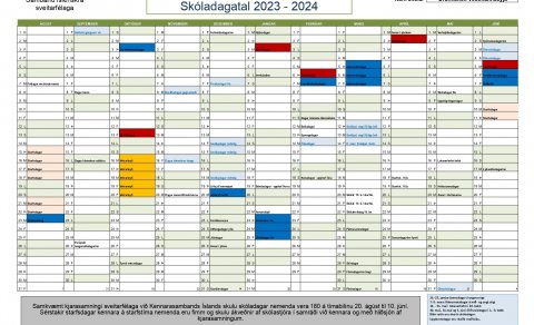 Skóladagatal næsta skólaárs