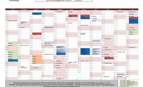 Skóladagatal næsta skólaárs