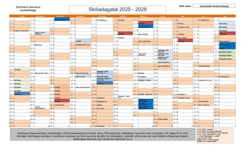Skóladagatal skólaárið 2025-2026 og könnun um vetrarleyfi