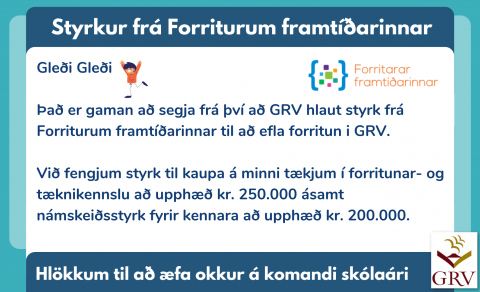 GRV hlýtur styrk frá Forriturum framtíðarinnar