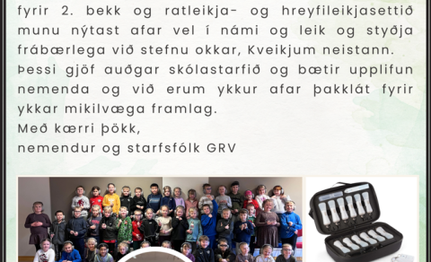 Gjafir frá foreldrafélaginu